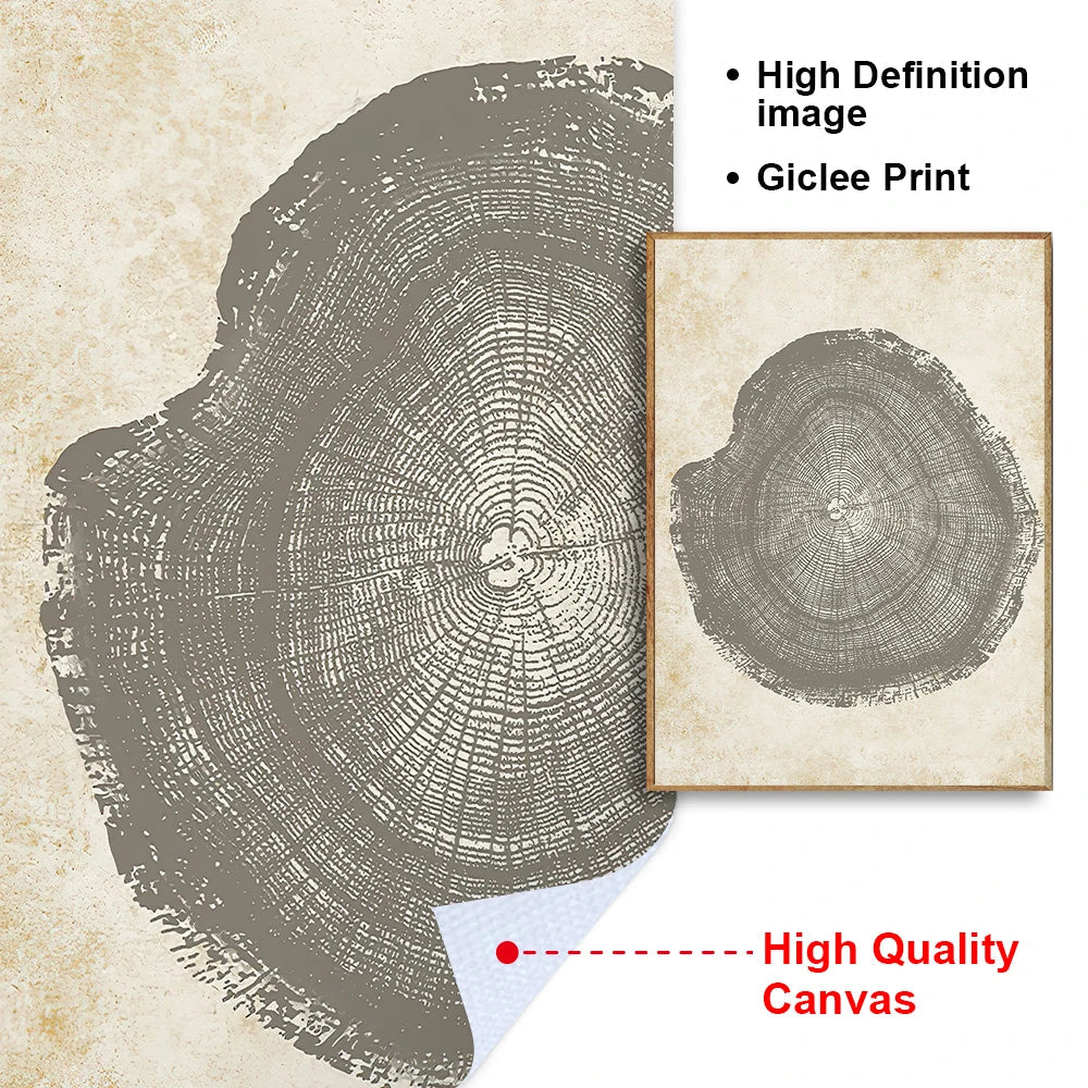 Tree Rings Abstract Canvas