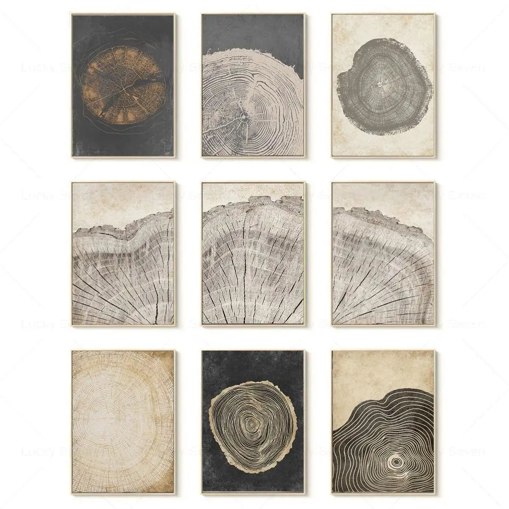 Tree Rings Abstract Canvas