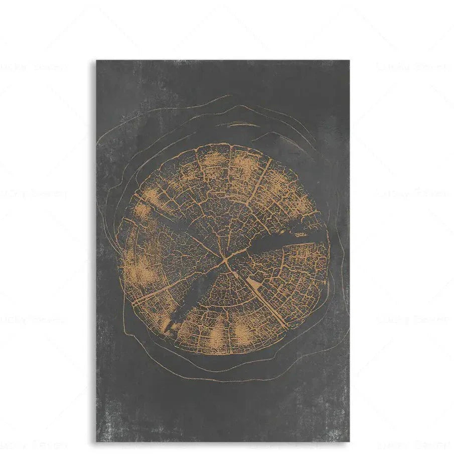 Tree Rings Abstract Canvas